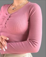 کراپ آستین‌ بلند پاپیونی کد 1085