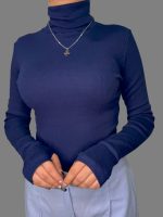 کراپ یقه اسکی آستین انگشتی