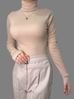 کراپ یقه اسکی آستین انگشتی