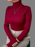 کراپ یقه اسکی آستین انگشتی