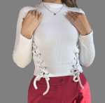 کراپ آستین‌ بلند پایین پرچی