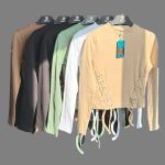 کراپ آستین‌ بلند پایین پرچی