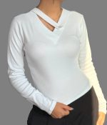 کراپ آستین‌ بلند دکمه‌ای