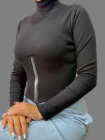 کراپ آستین‌بلند پایین زیپدار