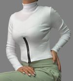 کراپ آستین‌بلند پایین زیپدار