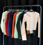 کراپ آستین بلند دخترانه شونه پاپیون شیک