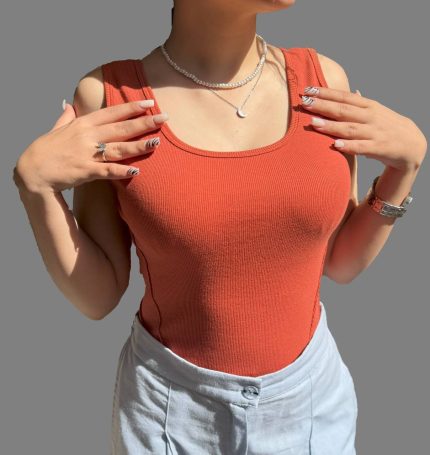 کراپ دخترانه ساده جلو خط دار کد 1103