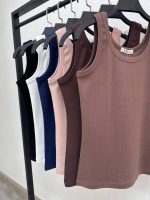 تاپ زنانه رکابی یقه گرد ساده کد 1126