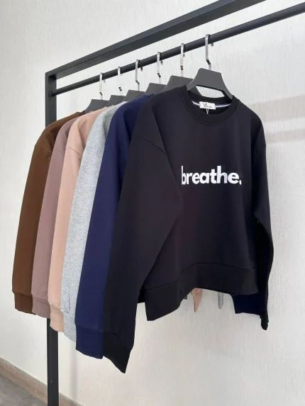 کراپ زنانه طرح Breathe کد 1119