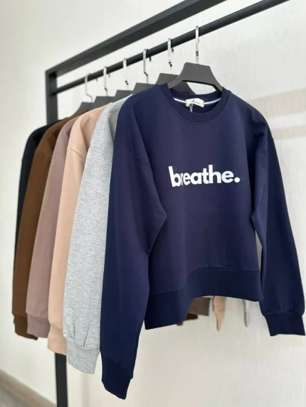 کراپ زنانه طرح Breathe کد 1119