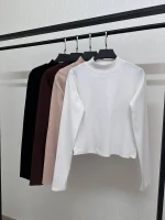 کراپ‌ زنانه یقه ایستاده فینگردار کد 1121