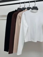 کراپ‌ زنانه یقه ایستاده فینگردار کد 1121