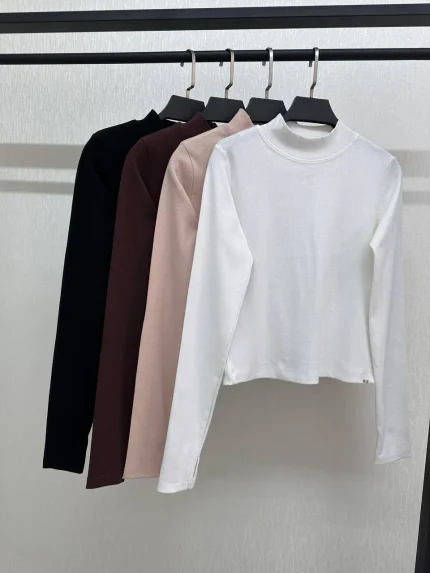 کراپ‌ زنانه یقه ایستاده فینگردار کد 1121